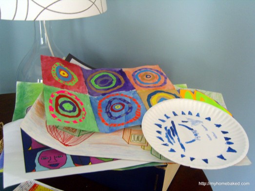 End-of-year pile of artwork