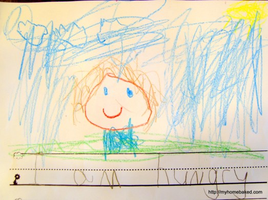 Self portrait on the 2nd day of kindergarten.